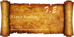 Tietz Evelin névjegykártya